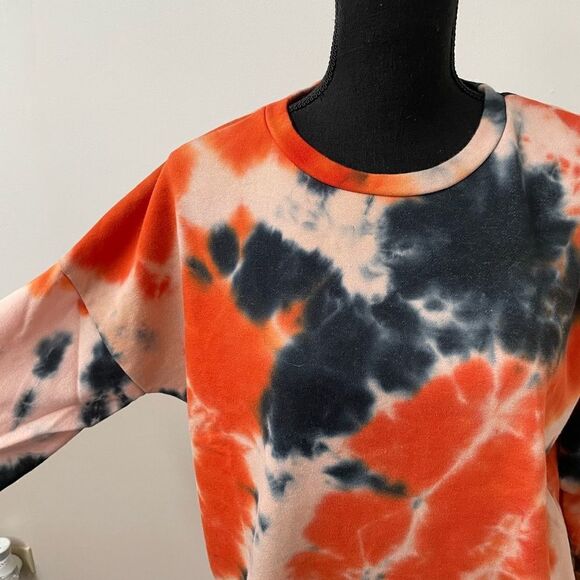 White Mark Orange and Navy Tie Dye Sleep Shirt - Picture 2 of 4